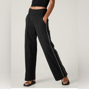 NWT-Athleta Black/White Venice Track Stripe Wide Leg Pant, Medium Tall
